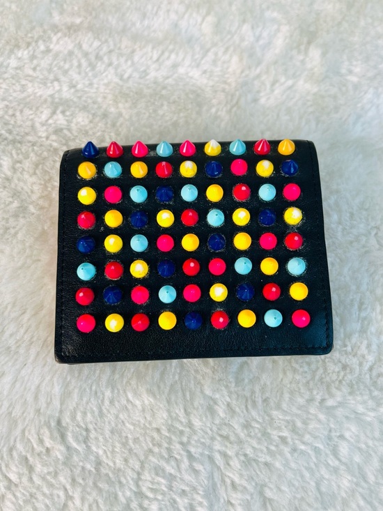 Christian Louboutin Handbags - Christian Louboutin Black Studded Wallet with Colorful Round Studs